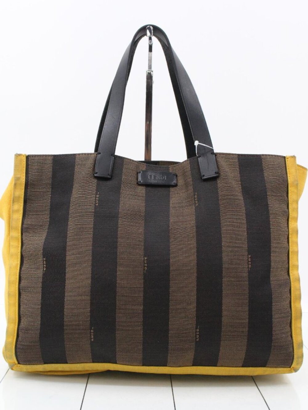 Fendi Pequin Stripe Canvas Tote